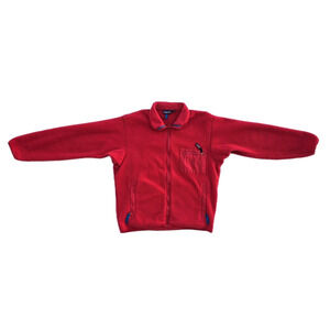 Patagonia Men's Red Fleece Full Zip Polyester Sweatshirt Jacket Size Large USA
